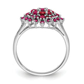 Sterling Silver Rhodium-plated Ruby Ring